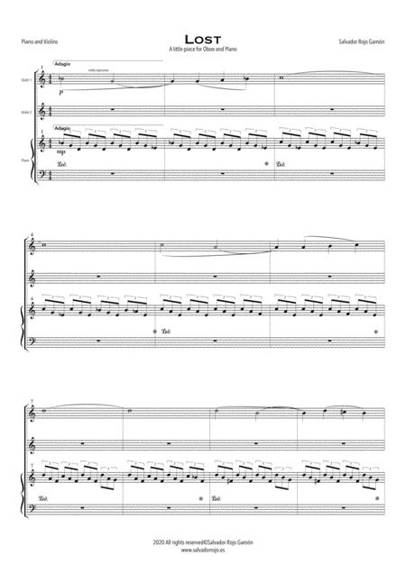 Free Sheet Music Lost For Two Violins Piano