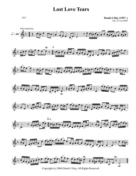 Free Sheet Music Lost Love Tears Treble Solo