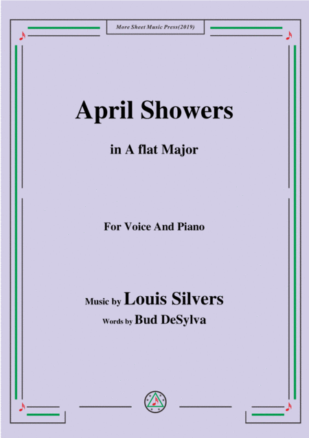 Free Sheet Music Louis Silvers April Showers In A Flat Major For Voice Piano