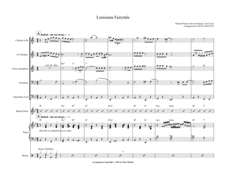 Free Sheet Music Louisiana Fairytale