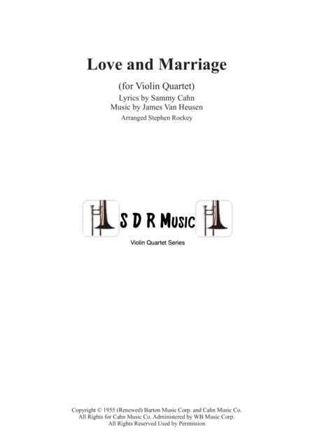 Love And Marriage For Violin Quartet Sheet Music