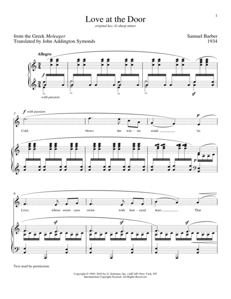 Love At The Door Sheet Music