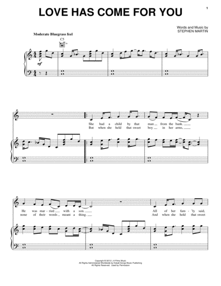 Love Has Come For You Sheet Music