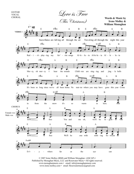 Love Is Free This Christmas Sheet Music