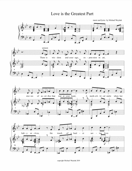 Love Is The Greatest Part Of It Sheet Music