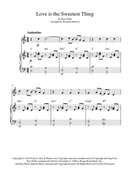 Free Sheet Music Love Is The Sweetest Thing Oboe Solo And Piano Accompaniment With Chords