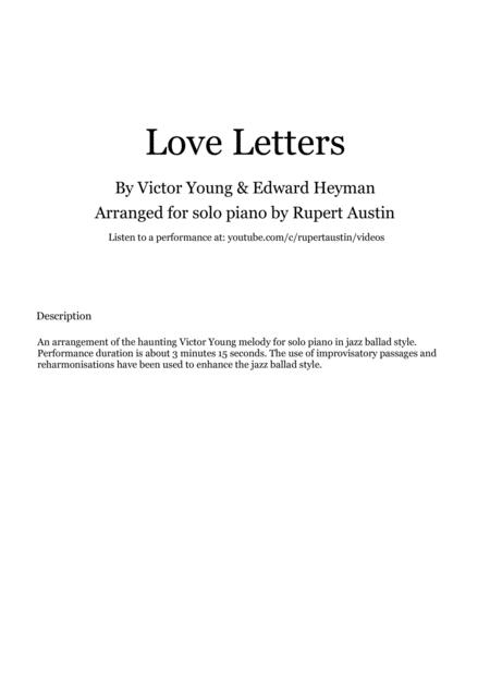 Love Letters Solo Piano Sheet Music