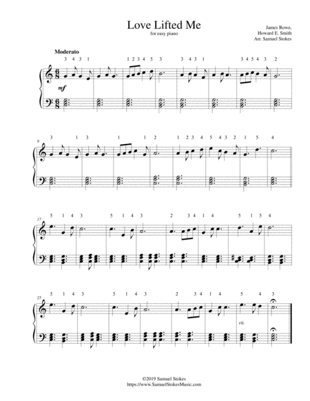 Free Sheet Music Love Lifted Me For Easy Piano