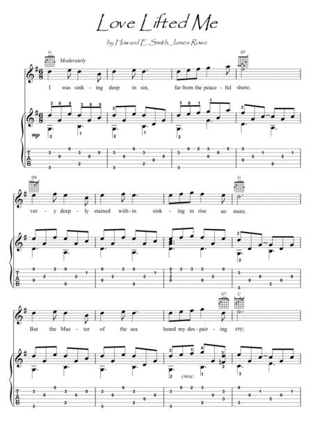 Free Sheet Music Love Lifted Me Guitar Fingerstyle