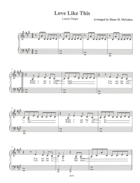 Free Sheet Music Love Like This