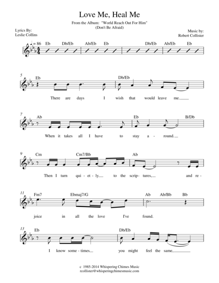 Love Me Heal Me Sheet Music