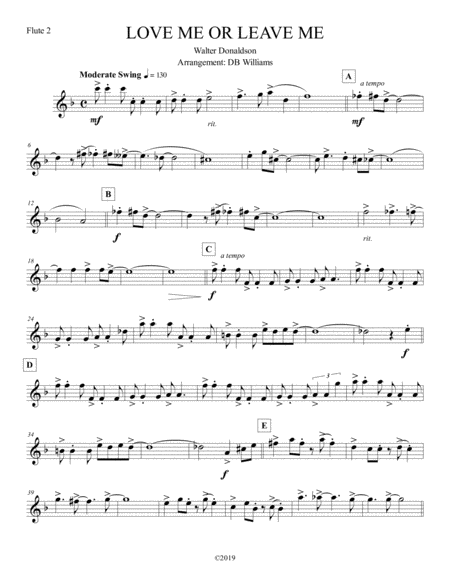 Love Me Or Leave Me Flute 2 Sheet Music