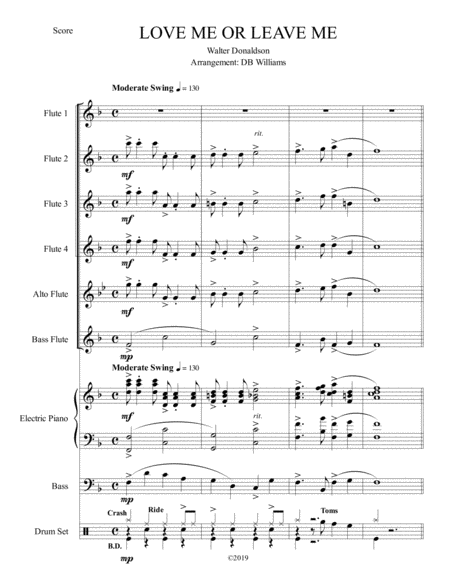 Love Me Or Leave Me Flute Choir Sheet Music