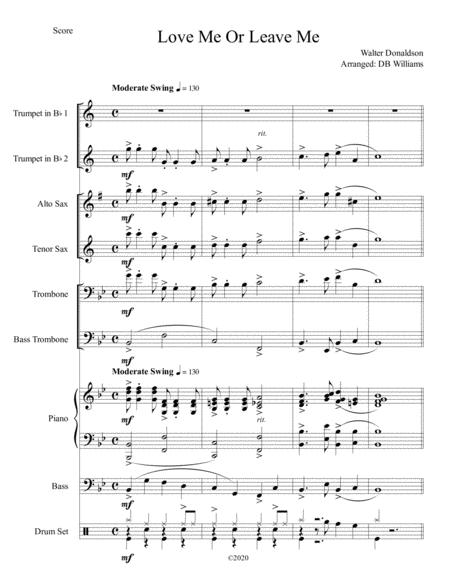 Love Me Or Leave Me Jazz Combo Sheet Music