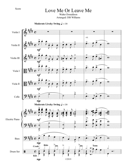Free Sheet Music Love Me Or Leave Me String Sextet Orchestra