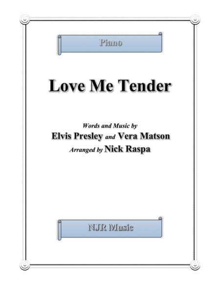 Love Me Tender Intermediate Piano Solo Sheet Music