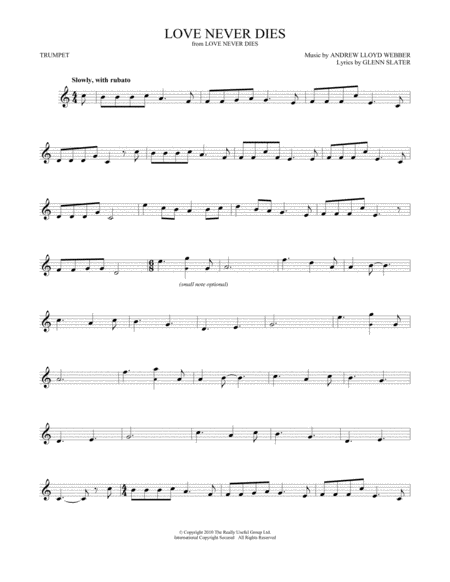 Love Never Dies Sheet Music