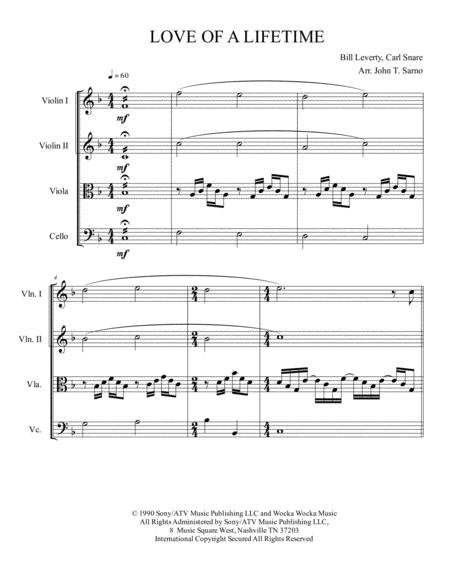 Free Sheet Music Love Of A Lifetime