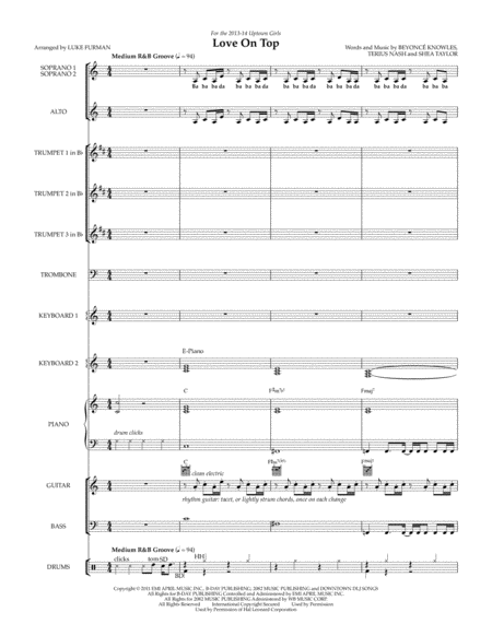 Free Sheet Music Love On Top Combo Parts For Ssa Choral