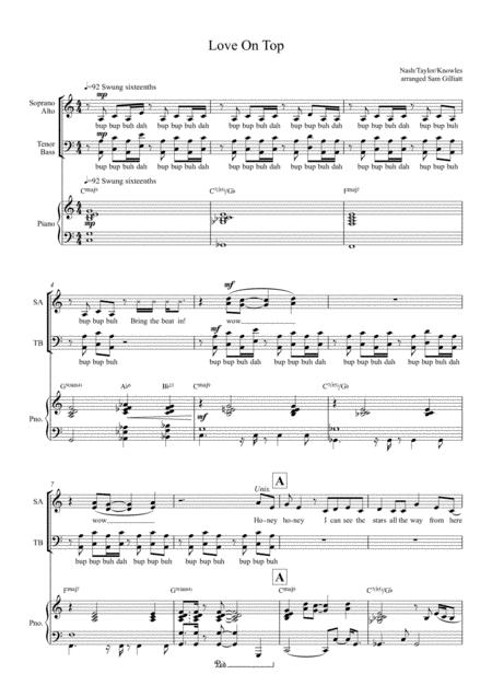 Love On Top Satb Choir And Piano Sheet Music