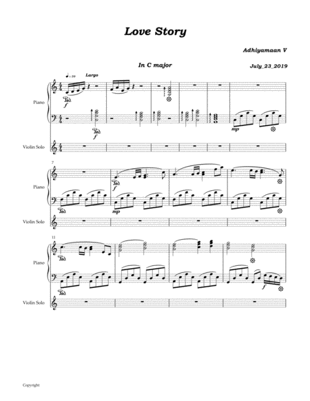 Free Sheet Music Love Story