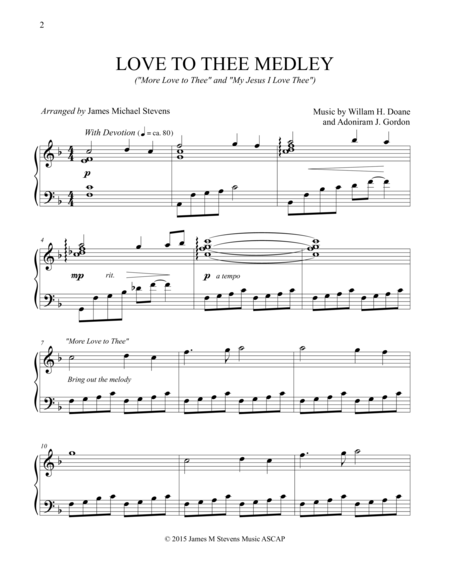 Love To Thee Medley Sheet Music