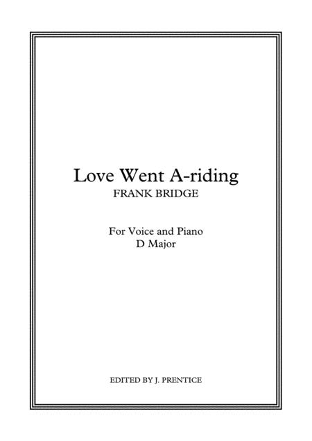 Love Went A Riding D Major Sheet Music