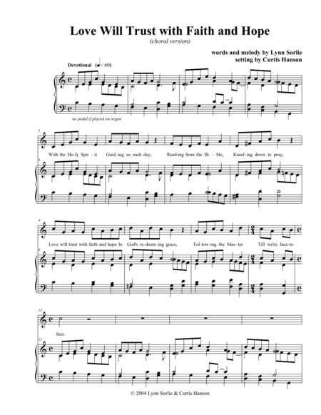 Love Will Trust With Faith And Hope Satb Sheet Music