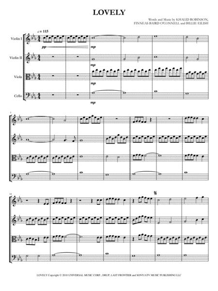 Lovely For String Quartet Sheet Music