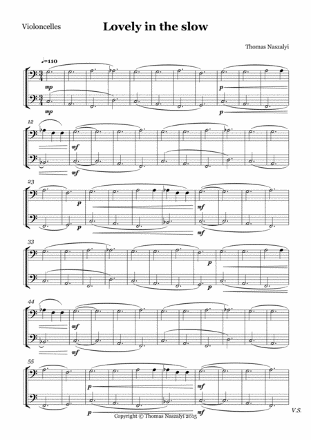 Free Sheet Music Lovely In The Slow Cello Part