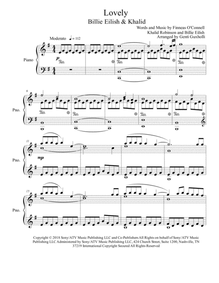 Free Sheet Music Lovely Piano Solo