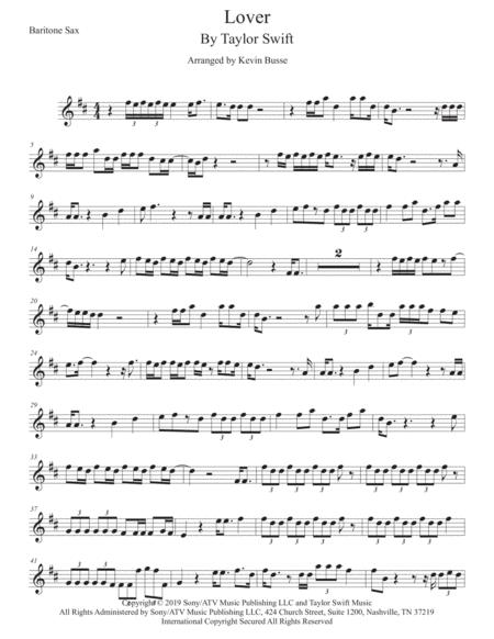 Lover Bari Sax Sheet Music