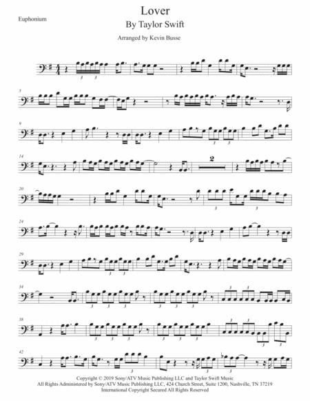 Lover Original Key Euphonium Sheet Music