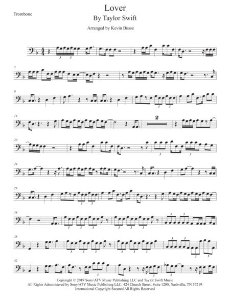 Lover Trombone Sheet Music