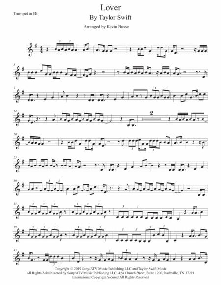 Lover Trumpet Sheet Music