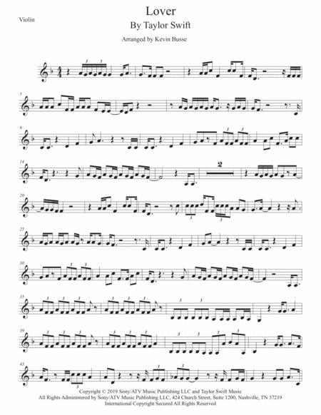 Lover Violin Sheet Music