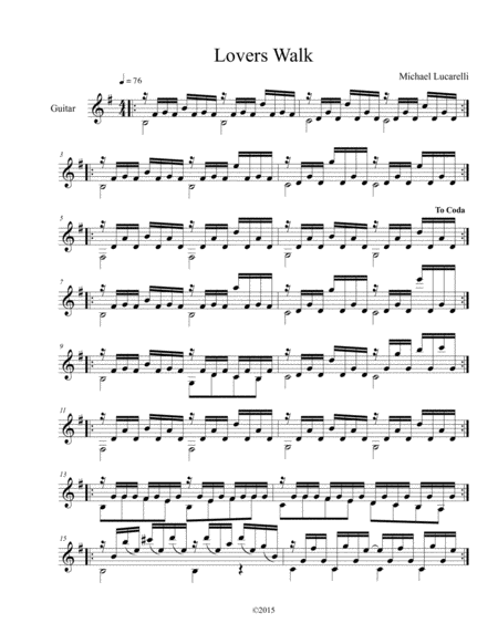 Lovers Walk Sheet Music