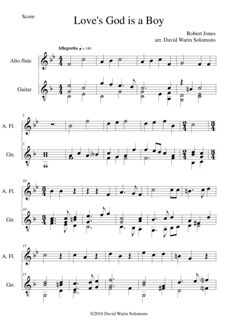 Loves God Is A Boy For Alto Flute And Guitar Sheet Music