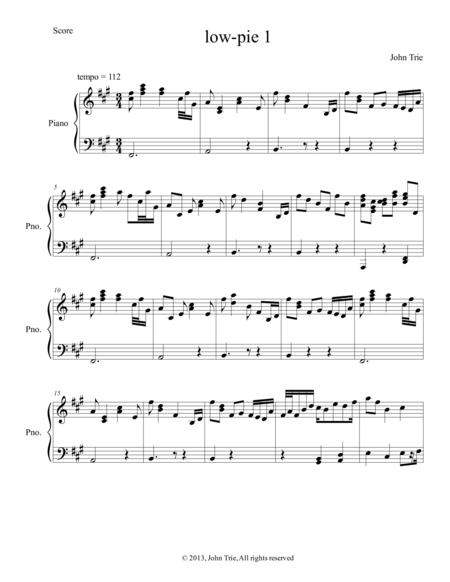 Free Sheet Music Low Pie 1