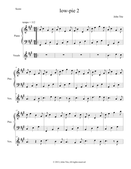 Free Sheet Music Low Pie 2