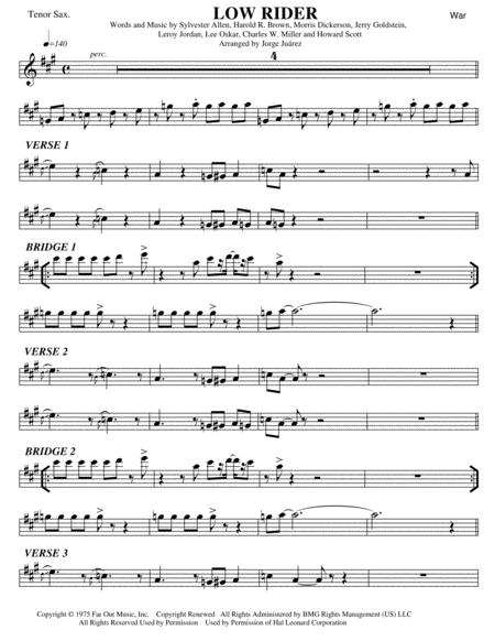 Free Sheet Music Low Rider Tenor Sax