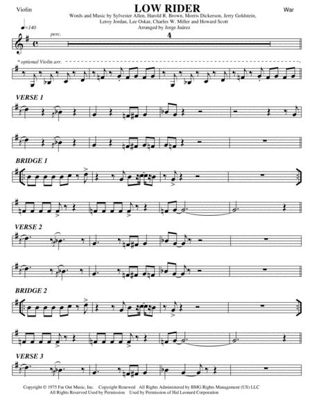 Low Rider Violin Sheet Music