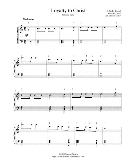 Loyalty To Christ For Easy Piano Sheet Music