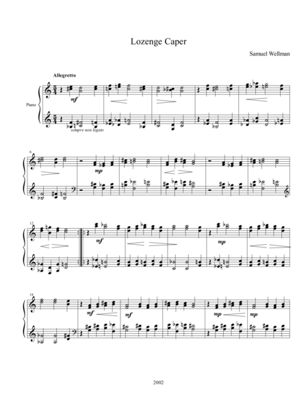 Free Sheet Music Lozenge Caper