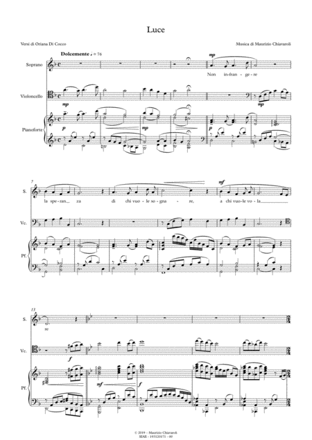 Free Sheet Music Luce