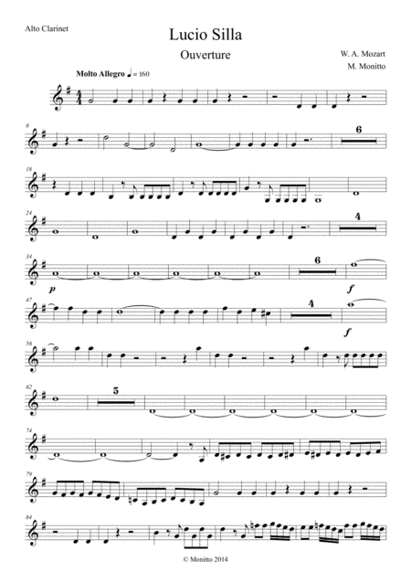 Free Sheet Music Lucio Silla Ouverture