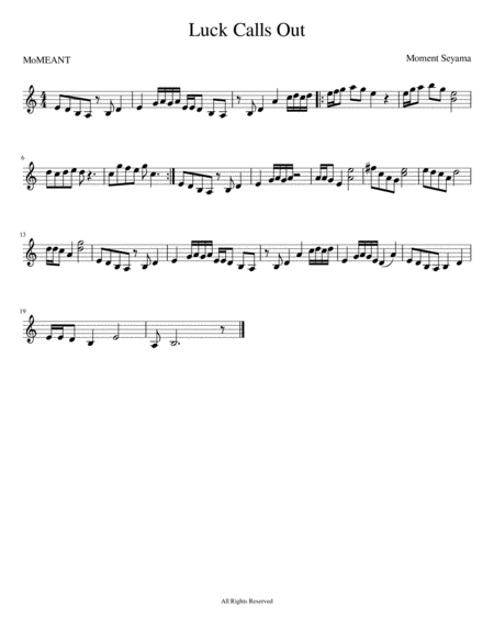 Free Sheet Music Luck Calls Out