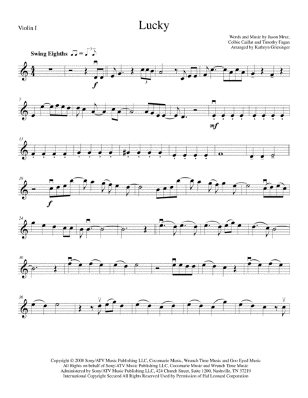 Lucky String Quartet Sheet Music