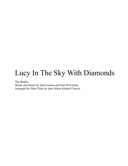 Lucy In The Sky With Diamonds For Flute Choir Sheet Music