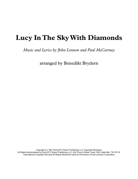 Lucy In The Sky With Diamonds Sheet Music